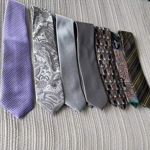 Elegant Men's Tie Collection - Purple, Gray, and Brown